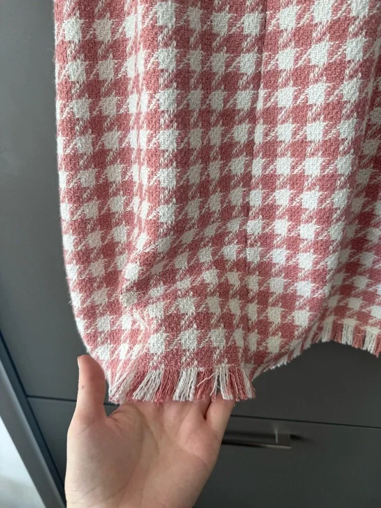 Pink Tweed Mini Dress Women’s Size S Gold Button Houndstooth (black/white avail) - Picture 8 of 13